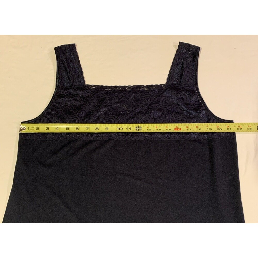 CJ Banks Lace Camisole Tank Top Womens XXL Plus Navy Blue Stretch Spandex - Picture 7 of 11